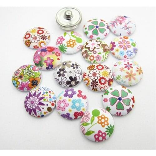 New 20pcs/lot Mix Flowers Snap Buttons For 18mm Ginger Snap Bracelet&Bangles DIY Snap Button Jewelry Charms