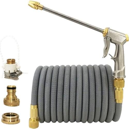 25ft-150ft New Garden Hose Retractable Rubber Magic Hose Nozzle EU Garden Watering Hose Car Hose With Water Garden Water Gun