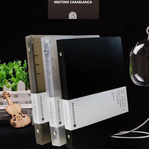 A5 A6 PP 6 Holes Plastic Loose Leaf Cover Folder Transparent Plastic Notebook Cover Loose Leaf Ring Binder Diary Planner Cover