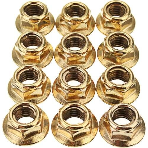 12 Pcs M8 Hex Copper Exhaust Manifold Pipe Nuts Self Locking For BMW 3 Series E30 Saloon 1982-1993