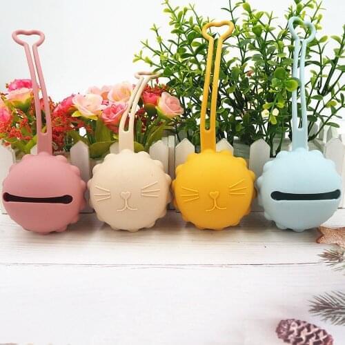 Chenkai 5PCS Bear Silicone Pacifier Holder Case Toys Chewable Animal Shape Products Nursing Gift Accessory BPA Free