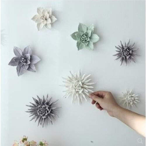 Three-dimensional wall stickers crafts, beautiful lilies, silk flowers, creative home living room bedroom wall decoration