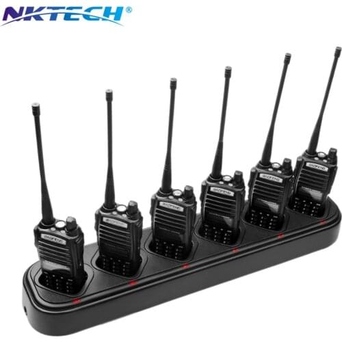 NKTECH Universal Rapid Six-Way Charger 6-Slot Chargers For BaoFeng Pofung UV-82 UV-82L UV-82HP UV-8D UV82X LT-9000 Walkie Talkie