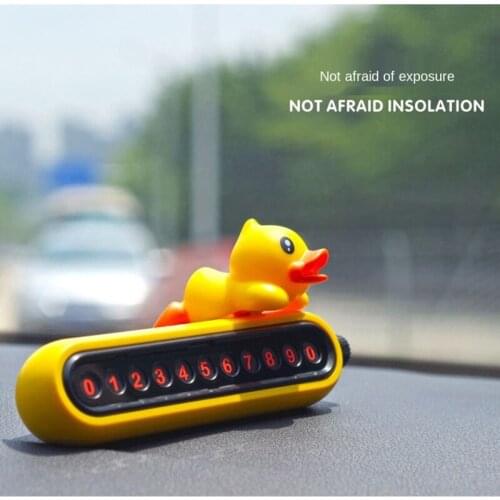 Yellow Duck Car Temporary Parking Card Phone Number Card Plate Duckling in Car Telephone Number Car Park Stop Auto Accessories