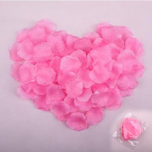 1bag/pack Dark Pink Artificial Rose Petals Non-woven Fake Flower Wedding Decoration Proposal Birthday Stage Layout Hand Flower
