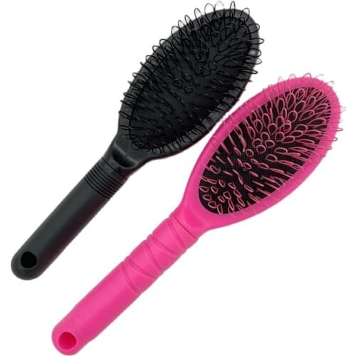 1 pc Black Pink Loop Brush Hair Extension Brush tangle free hair brush