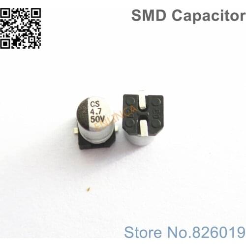 1000pcs/lot 50V 4.7uf SMD Aluminum Electrolytic Capacitors size 4*5.4 4.7uf 50V