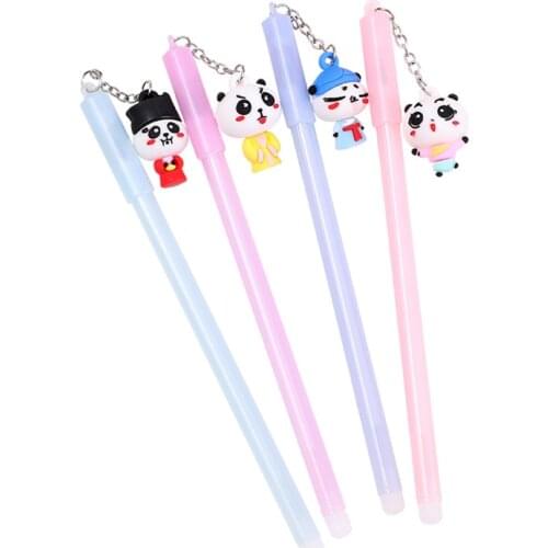 12 PCs Cute Cartoon Panda Pendant Gel Pen Net Red Pendant Cool Signature Pen Student Supplies Wholesale