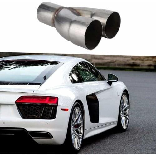 2‑1 Exhaust Adapter 2‑1 Adapter Stainless Steel Exhaust Merge Collector Dual 3in ID Inlet Single 3in OD Outlet for Car