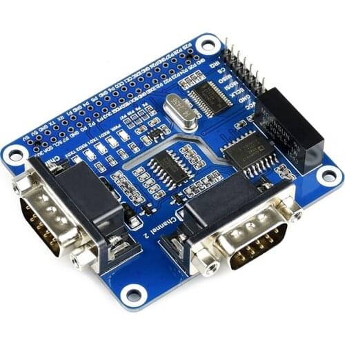 2-Channel Isolated RS232 Expansion HAT SC16IS752+SP3232 With Multi Onboard Protection Circuit for Raspberry Pi 4B/3B+/3B