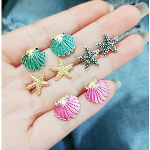 2018New Fashion Sea Shell Earrings Starfish Stud Earrings set for women Beach Earrings Female Best Gift