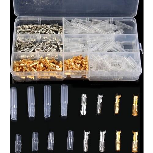 360/240Pcs 4mm Car Auto Motorcycle Bullet Terminal Male Female Wire Bullet Crimp Connectors Terminal +Insulation Sheath