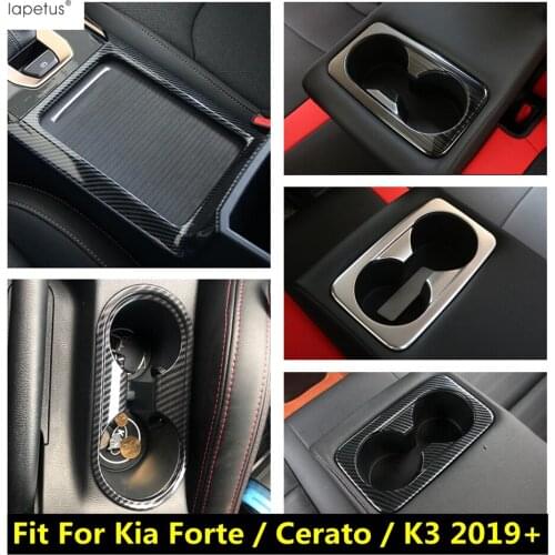 Lapetus Accessories Fit For Kia Forte / Cerato / K3 2019 2020 ABS Rear Seat Water Cup Holder Frame Panel Molding Cover Kit Trim