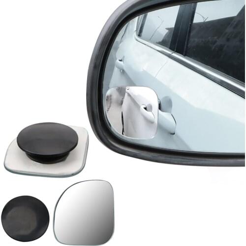 2pcs Car Rear View Blind Spot Mirror Parking Auxiliary Wide Angle Frameless Rotate Convex Lens Truck Off Road 4x4 Accessories