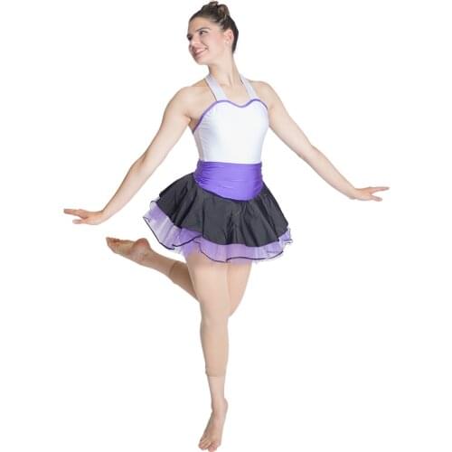 Halter White Purple Jazz Dance Tutus Dance Costume