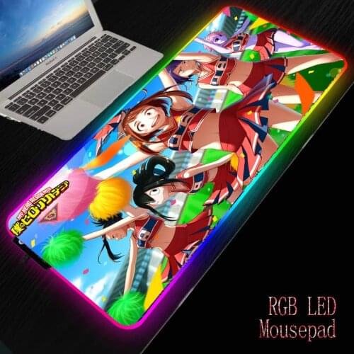 Mairuige My Hero Academia Anime Gaming Large RGB LED Mouse Pad Computer Mousepad Desk Keyboard Mouse Pad Mat Gamer Dropshipping