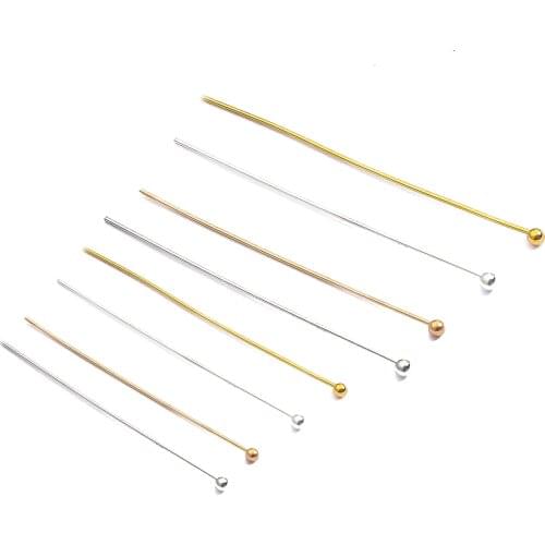2021 Multi Size 50-200Pcs Gold/Silver Plated Ball Head Pins For Jewelry Findings Making DIY Bracelets Earrings Material Supplies
