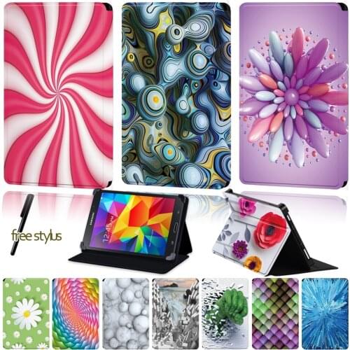 PU Leather Tablet Stand Cover Case for Samsung Galaxy Tab 2/Tab 3 /Tab 4 /Tab 10.1/Tab 10.1 LTE 3D-Pattern Series Universal Case