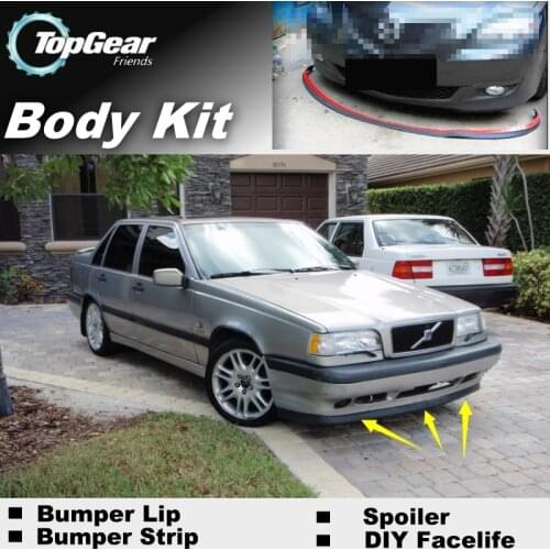 Bumper Lip Deflector Lips For Volvo S90 V90 940 960 Front Spoiler Skirt For TopGear Friends Car Tuning View / Body Kit / Strip