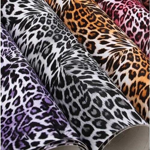 10 yards roll New PVC printed leather Leopard print leopard print artificial leather DIY decoration leather fabric wholesale