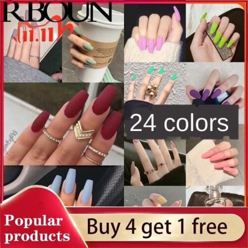 Nail Art Fake Nails Stiletto Tips Clear Press on Long False with Glue Coffin Stick Display Full Cover Artificial Designs Matte