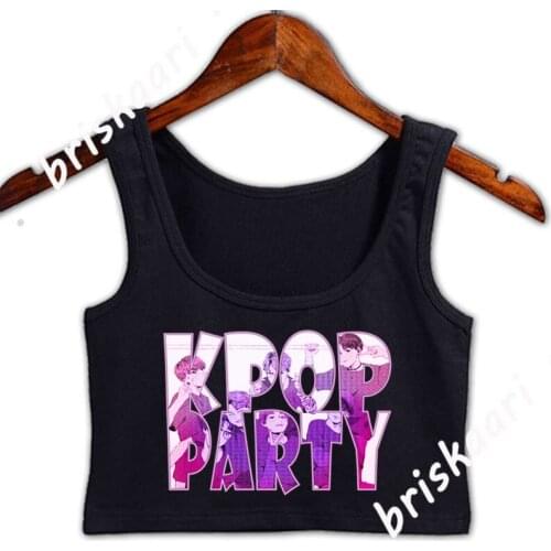 Kpop Party Crop Top Women Funny Casual Spring Autumn Slim Costume Designing Euro Size S-2xl Anti-Wrinkle Top Vest