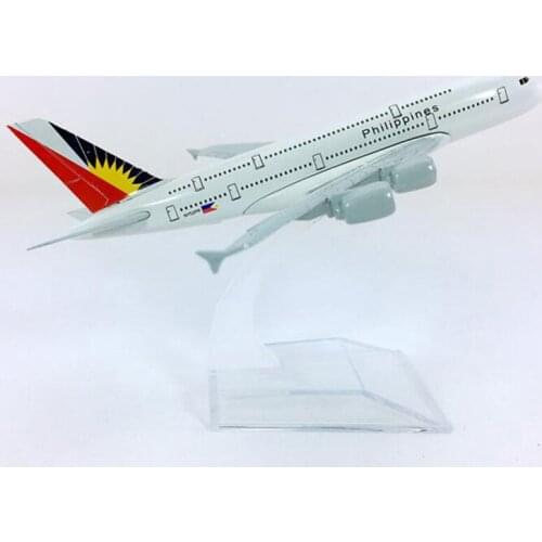 14CM Diecast Aircraft 1:400 Airbus A380-800 model Philippine airplane landing gear alloy airplane collectible display Child gift