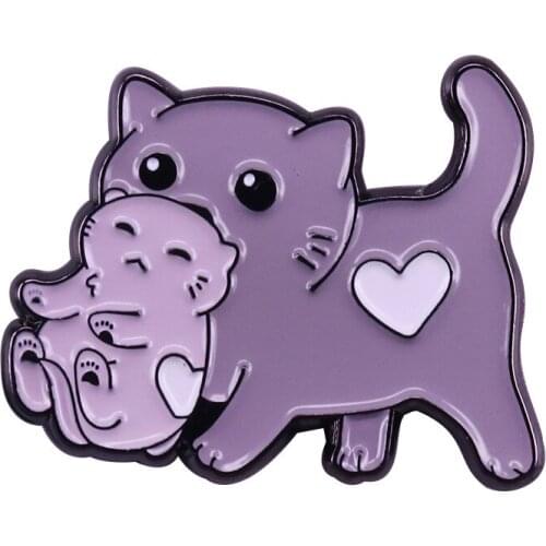 Cute Cat Hard Enamel Pins Animal Bear Brooches Women Men Lapel Badges Backpack Collar Fashion Jewelry Gifts For Kids Friend