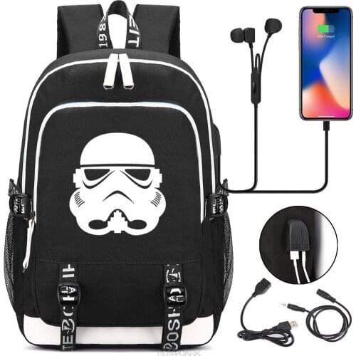 Star Wars Multifunctional Backpack USB Charging Boys Girls School Bags Nylon Rucksack Women Men Casual Travel Laptop Mochilas