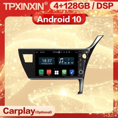 4+128G Carplay 2 Din Android Screen Multimedia Stereo Receiver For Toyota Corolla 2016 2017 2018 BT Radio Audio Player Head Unit