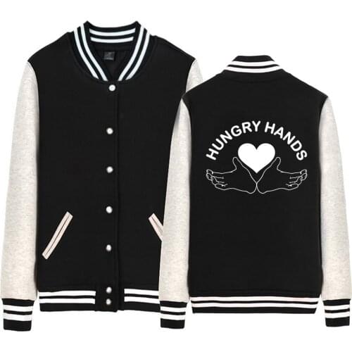 Man Baseball Jacket Boy Coat HIMYM Heart Hungry Hands Single Breasted Fleece Autumn Winter Couple Clothes ZIIART