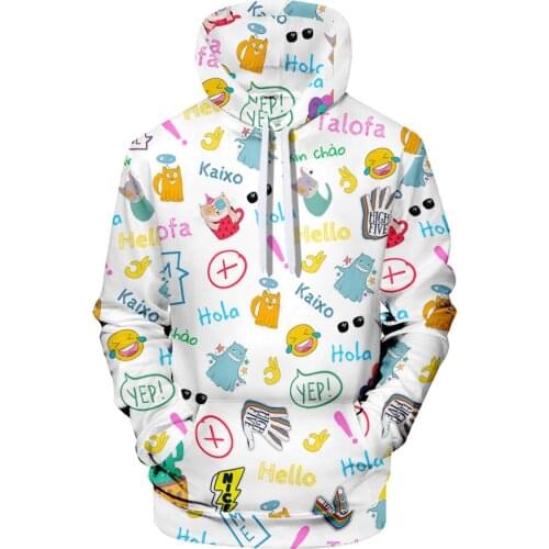 MenS Graffiti Hand-painted Magnetic Box Creative Printing 3D Digital Printing Pullover Drawstring Hooded