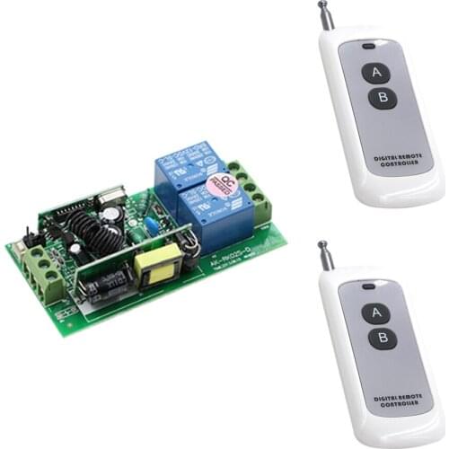 New AC 85V-250V 2CH Multi-function RF Wireless Remote Lighting Switch Receiver & 2-4pcs Digital Remote Controller ON OFF Switch