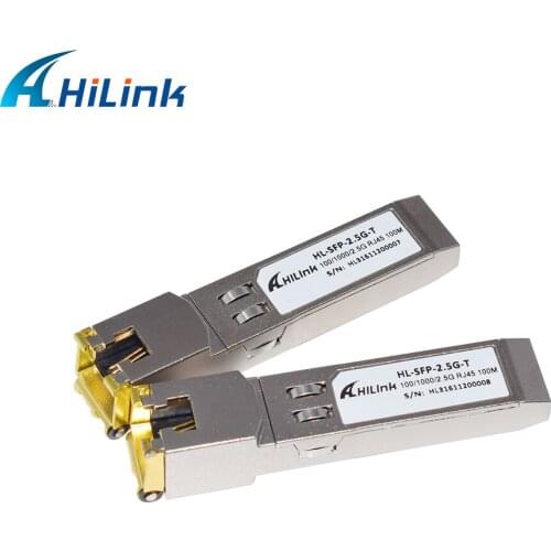 Hilink SFP-2.5G-T Compatible 2.5GBASE-T Copper SFP RJ-45 100M Optical Transceiver