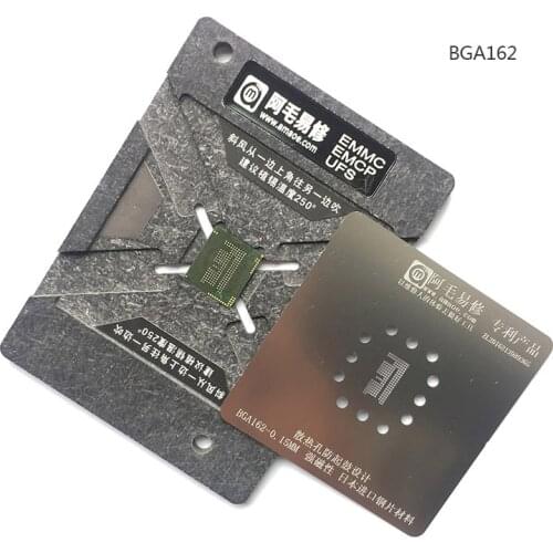 EMMC EMCP UFS Reballing jig Platform BGA153 BGA162 BGA169BGA254 Reballing Stencil Plant Tin Steel Net With Fixd Plate And Holder
