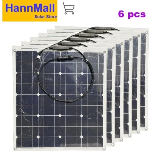 HannMall Portable Flexible Solar Panel 12v 200w(4PCS*50W) Solar Battery Charger Waterproof Boat Fish Caravan Camp Motorhomes RV