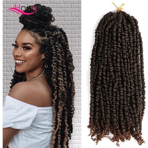 Hair Nest 18inch Pre-twisted Passion Twist Hair Spring Twsit Braids Long Bohemian Hair Crochet Braiding Hair For Synthetic Hair