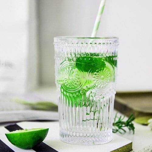 260/380ml Transparent Glass Cup Large Ice Beer Glass Cup Cocktail Whisky Drinking Glasses Juice Tea Glass Mug Fancy Glassware