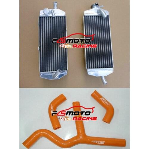 ORANGE HOSE + Aluminum Radiator For KTM 250/400/450/520/525/530/540 EXC/MXC/XC-W XC-G Racing 2002-2007 2003 2004 05 06