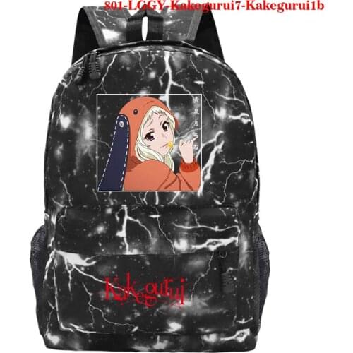 Kawaii Kakegurui School Backpack Students School Bags Boys Girls book bag Teens Daily Backpack Mens Womens Travel Bag Mochila