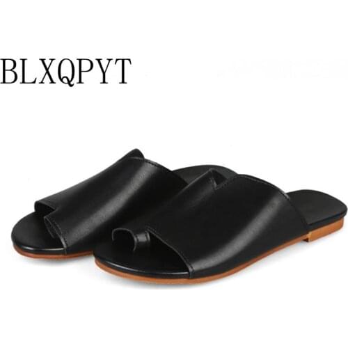 BLXQPYT Fashion Women Slide Slip On Mule Loafer Flats Shoes Slides Slippers Sandals Summer Shoes Woman Mules Flip Flops 556