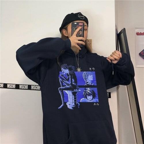 Hoodie anime Streetwear women sweatshirt New death note Casual oversized femme clothing hoodies harajuku vintage aesthetic tops