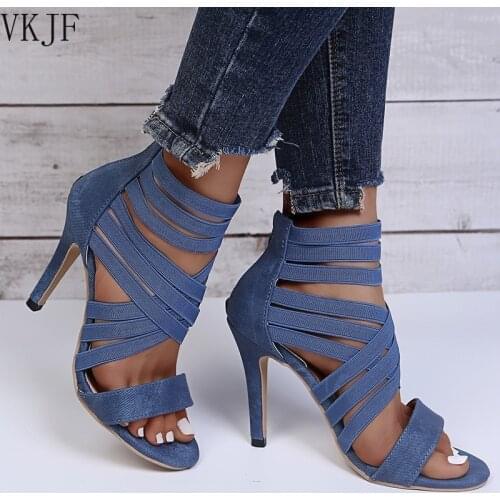 Pumps Women Shoes High Heels Women Sandals 2021 Zipper New Fashion Summer High Heels Sexy Ladies Peep Toe Shoes Women Pumps