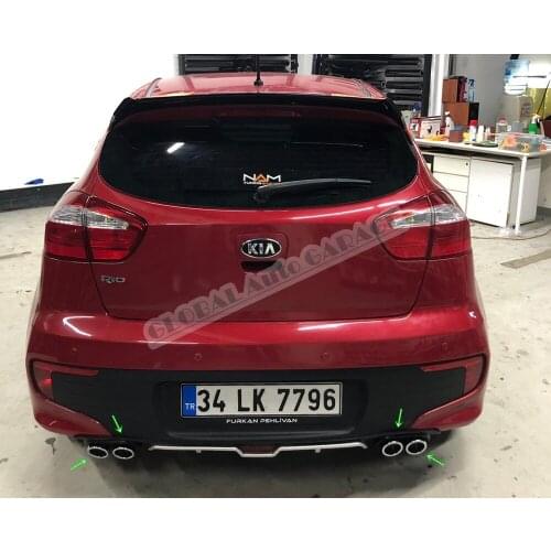 For Kia Rio 2013 2014 2015 2016 2017 2018 Diffuser Rear Bumper Extension Attachment Car Styling Auto Accessory Exhaust Sport