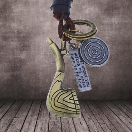 Vintage Veins Smoking-Pipe Model Keychain Pendant Cigar Pipes Shape Key Chain Keyring Men Friend Family Gift