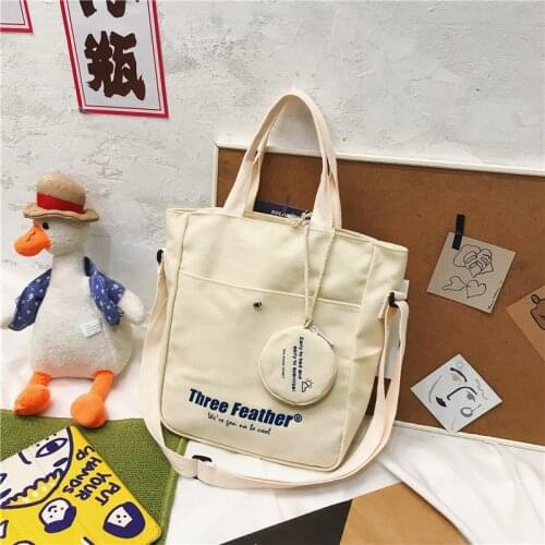 Capacity Pure color Canvas Women Shoulder Bag Fashion letter Cotton Tote Shopper Bag Eco Reusable Shopping Bag Handbag Cloth