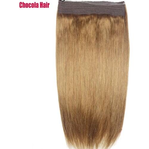 Chocala Hair 16"-28" Machine Made Remy Hair Halo Hair Flip In hair 140g Brazilian Natural one piece set Human Hair Extensions