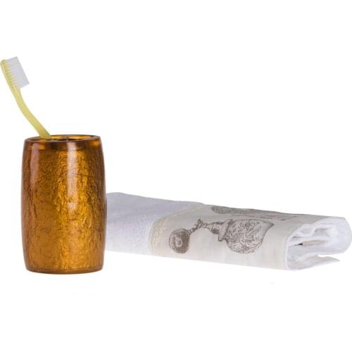 YJS090B. SIA Toothbrush Holder Gold Color 5x5x7cm