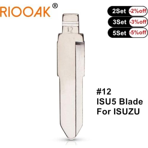 RIOOAK New Metal Blank Uncut Flip KD VVDI JMD Remote Car Key #12 Key Blade LISHI ISU5 For ISUZU Car Remote Key Blank 10 PCS/LOT