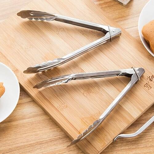 2Pcs Stainless Steel Food Tongs Anti Heat Bread Clip Kitchen Utensils Buffet Cooking Tool Pastry Clamp Utensil Tong Kitchen Tool